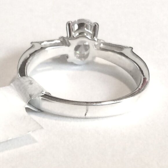 Vintage Sterling Silver Engagement Ring Size 6 Cubic Zirconia Solitaire 925 - Picture 9 of 11